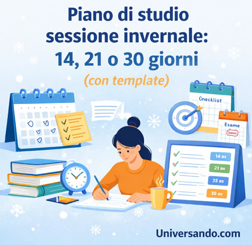 piano di studio sessione invernale