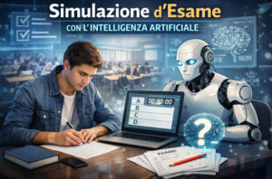 Studente che si allena con una simulazione d’esame con AI su Universando